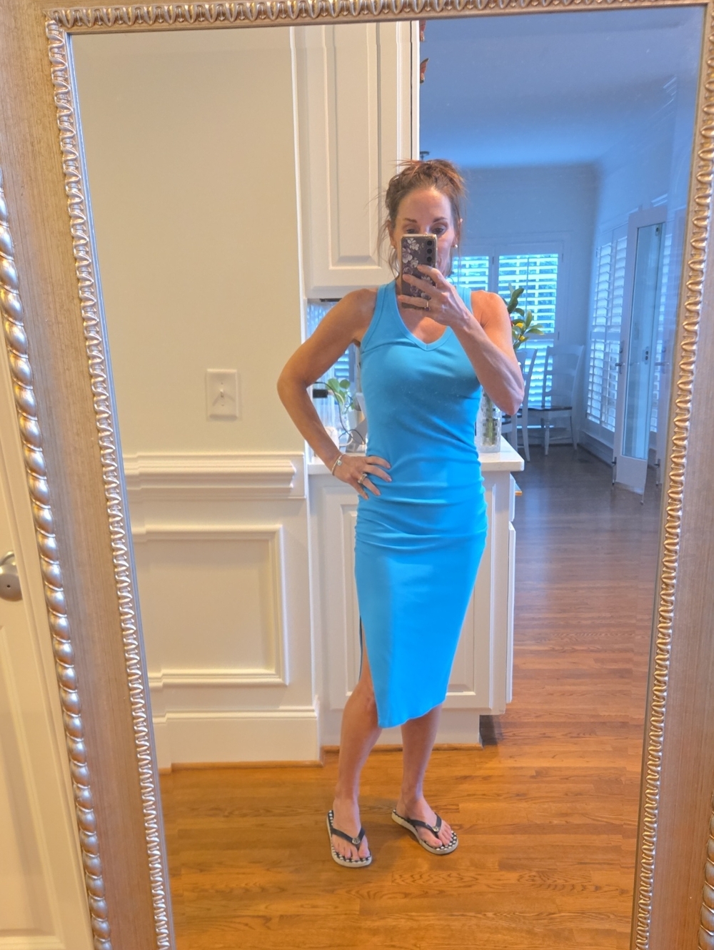 a new day Turquoise Racerback Midi Dress with Side Slit